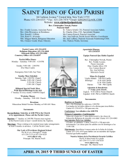 Weekly Bulletin - St. John of God Parish
