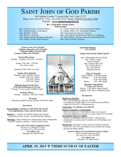 Weekly Bulletin - St. John of God Parish