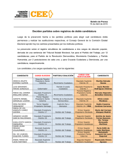 1 Deciden partidos sobre registros de doble candidatura
