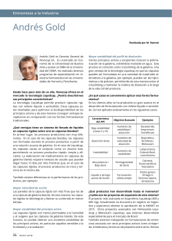 Entrevista al Lic. Andr&eacute;s Gold. Gte. Gral. de Novocap Revista SAFYBI