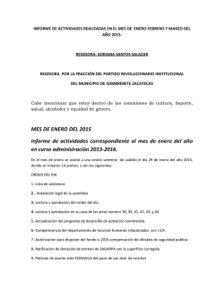 Informe de actividades C. Adriana Santos Salazar