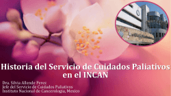 Historia del Servicio de Cuidados Paliativos en el INCAN
