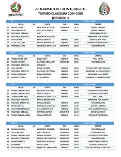 Horarios - Prodefut Soccer