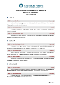 Direcci&oacute;n General de Protocolo y Ceremonial Agenda de Actividades