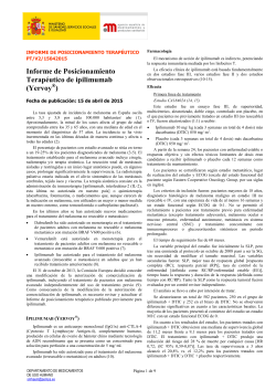 Informe de Posicionamiento Terapéutico de ipilimumab (Yervoy®)