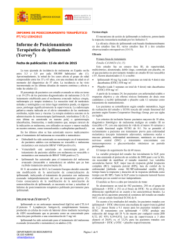 Informe de Posicionamiento Terap&eacute;utico de ipilimumab (Yervoy&reg;)