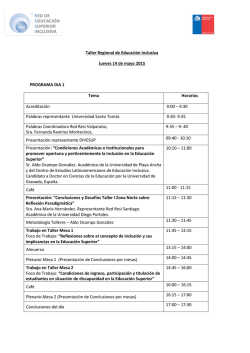 jornada programa de apoyo a la inclusi&oacute;n en educaci&oacute;n superior