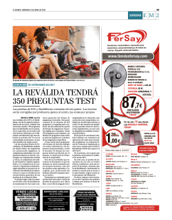 LA REVÁLIDA TENDRÁ 350 PREGUNTAS TEST