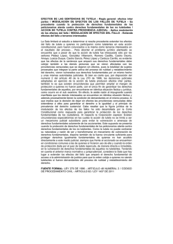 EFECTOS DE LAS SENTENCIAS DE TUTELA - Regla