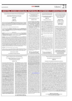 edictos, avisos judiciales, notariales, dictámenes y convocatorias