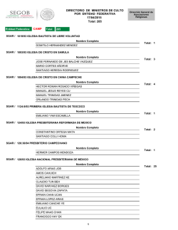 Directorio de Ministros de Culto por Entidad Federativa