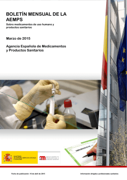 Boletín mensual - Agencia Española de Medicamentos y Productos