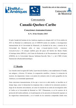 Canadá-Quebec-Caribe Conexiones transamericanas