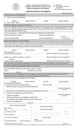 NOTIFICACI&Oacute;N DE TESTAMENTO