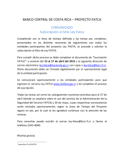 Comunicado Suscripcion Fatca - Banco Central de Costa Rica