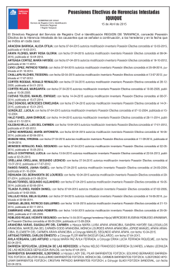 Posesiones Efectivas de Herencias Intestadas IQUIQUE