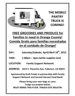 FREE GROCERIES AND PRODUCE for families in need in Orange