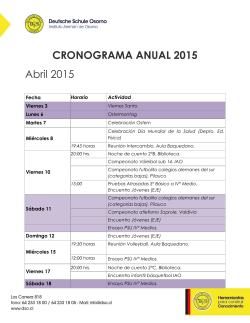 CRONOGRAMA ANUAL 2015 Abril 2015