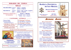 boletín mensual - Basílica Pontificia de San Miguel