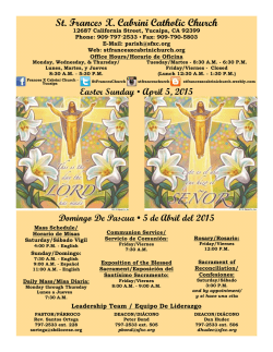 Easter Sunday - St. Frances X. Cabrini Catholic Church