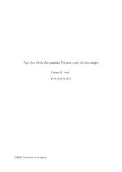Apuntes de la Asignatura Procesadores de Lenguajes