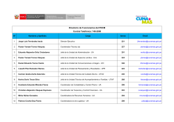 Directorio de Funcionarios del PNCM Central Telef&oacute;nica: 748-2000