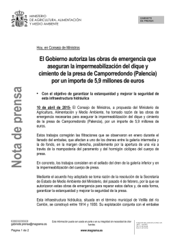15.04.10 CM obras emergencia presa Camporredondo, Palencia