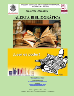 ALERTA BIBLIOGRÁFICA - Cámara de Diputados