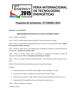 Programa de Seminarios– IFT ENERGY 2015
