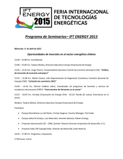 Programa de Seminarios– IFT ENERGY 2015
