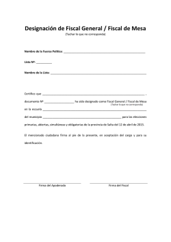 Designación de Fiscal General / Fiscal de Mesa
