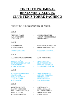 Orden de juego - club tenis torre pacheco