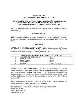 Resolución 011 - Liga Santandereana de Patinaje