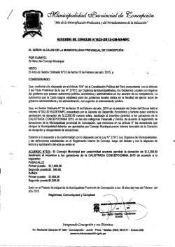 Integrando Concepci&oacute;n y sus (Distritos