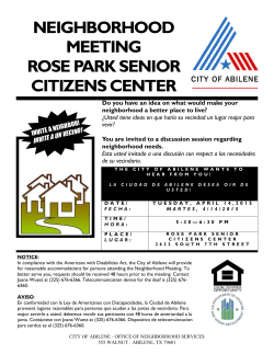 neighborhood meeting rose park senior citizens center