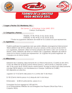 Torneo de la Amistad YBOA-Mexico 2015. Torneo de la Amistad
