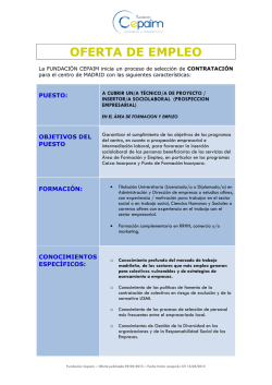 Informaci&oacute;n para mandar Curr&iacute;culums