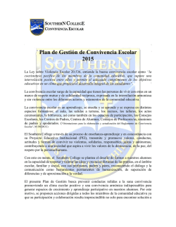 Plan de Gestión de Convivencia Escolar 2015