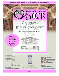 Cathedral Bulletin For: April 12, 2015