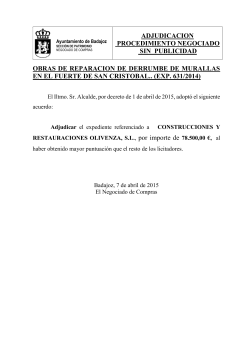 Adjudicación Definitiva - Expediente 631/2015