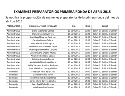 EXÁMENES PREPARATORIOS PRIMERA RONDA DE ABRIL 2015