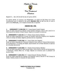 Orden del día 16-04-15 - Corte Constitucional de Colombia