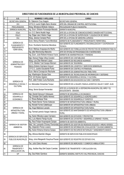 directorio de funcionarios de la municipalidad provincial de canchis
