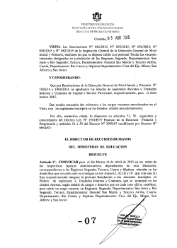 Resolución 07/2015 – Anexo II Aspirantes Traslados Región III