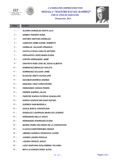 Solicitudes rechazadas a la Medalla "Maestro Rafael Ram&iacute;rez" 2015.