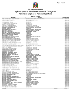 Nomina Fijo Metro Marzo 2015 - Oficina Para el Reordenamiento