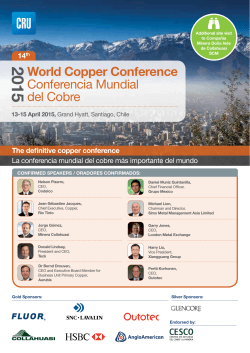 World Copper Conference Conferencia Mundial del Cobre