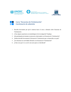 Curso “Encuestas de Victim Cuestionario de admisión so