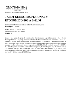 TAROT SERIO, PROFESIONAL Y ECONÓMICO 806 A 0.42/M