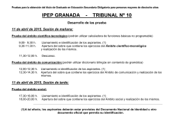 IPEP GRANADA - TRIBUNAL Nº 10 - Instituto Provincial de